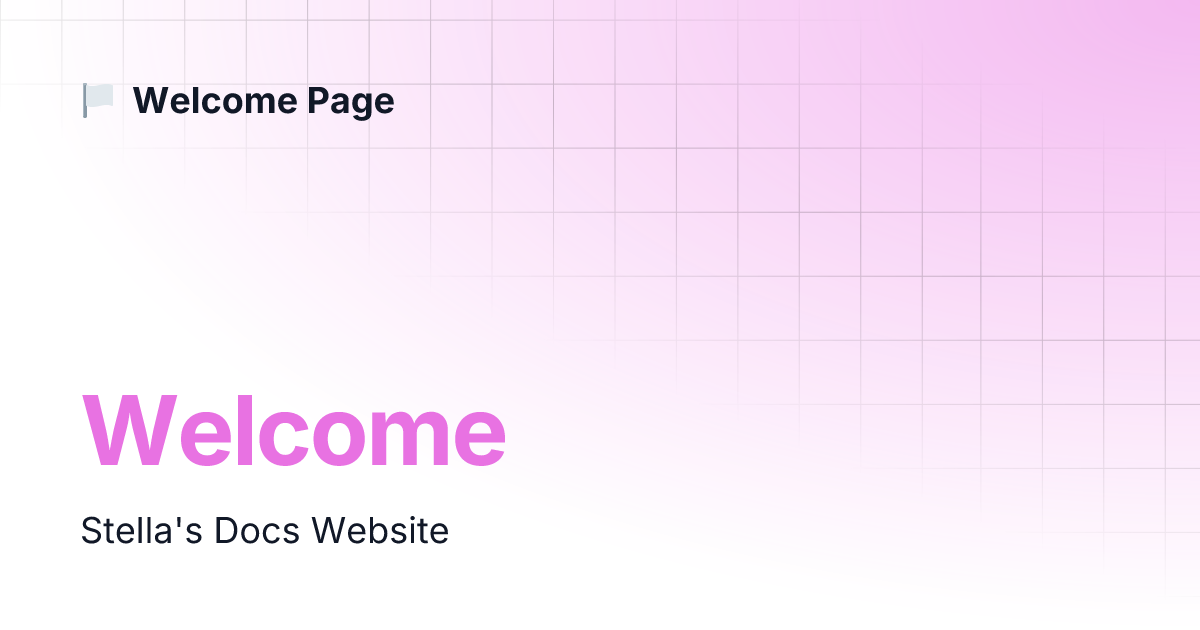 Welcome welcome page